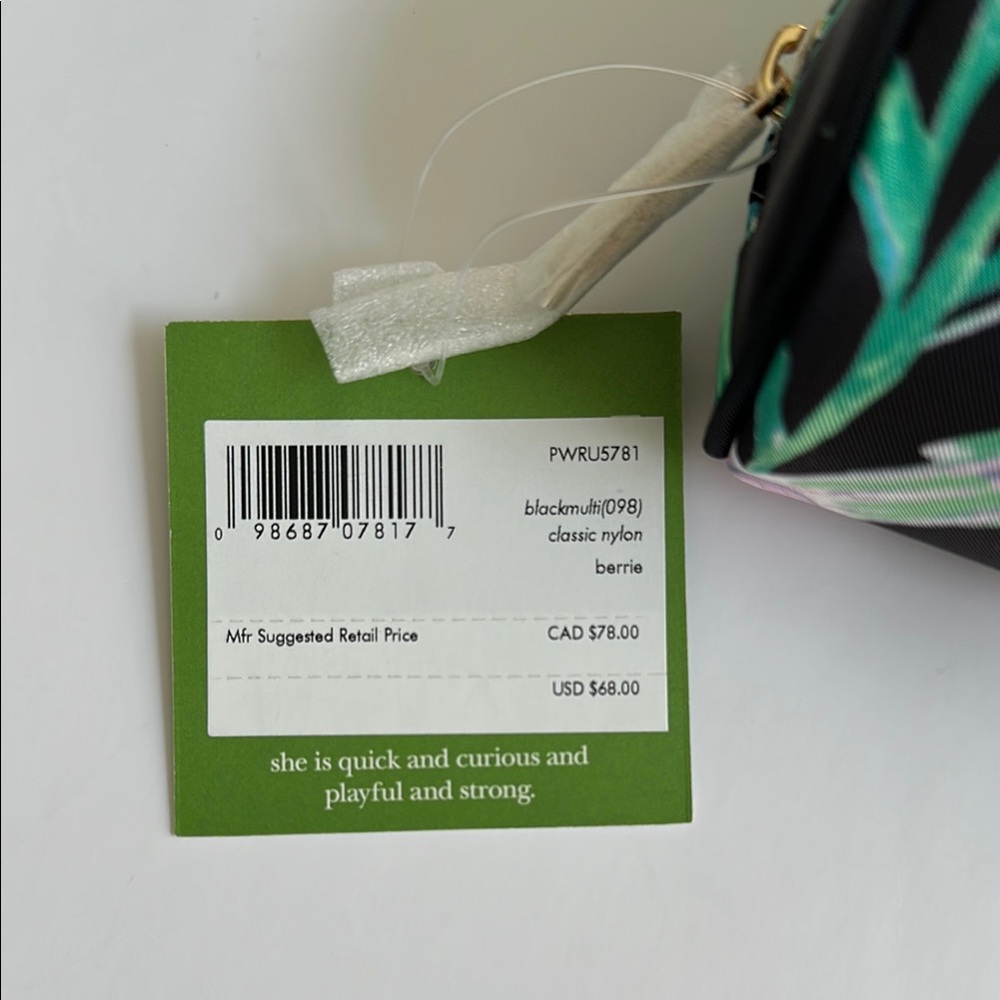 Kate Spade Black Floral Hummingbird Pouch - Picture 2 of 3